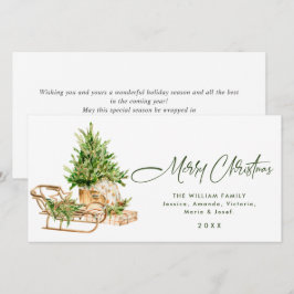 Cartão De Festividades Composição da árvore de Natal Elegante Boêmia