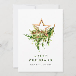 Cartão De Festividades Composição da árvore de Natal Elegante Boêmia
