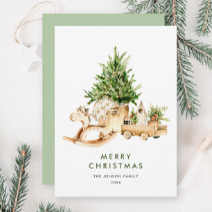 Cartão De Festividades Composição da árvore de Natal Elegante Boêmia