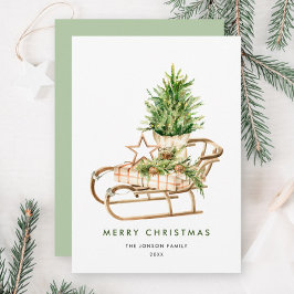 Cartão De Festividades Composição da árvore de Natal Elegante Boêmia