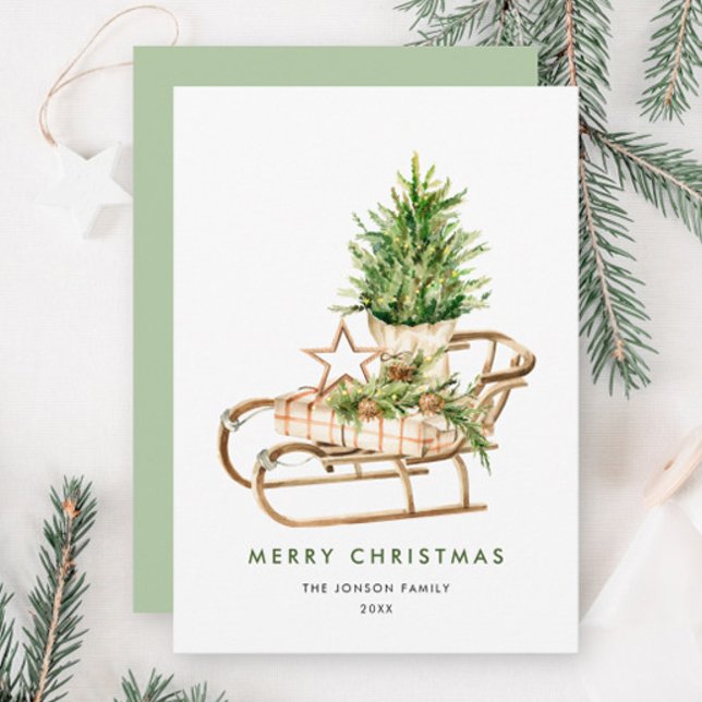Cartão De Festividades Composição da árvore de Natal Elegante Boêmia (Criador carregado)