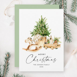 Cartão De Festividades Composição da árvore de Natal Elegante Boêmia