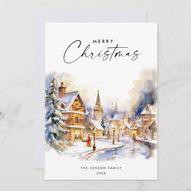 Cartão De Festividades Composição da árvore de Natal Elegante Boêmia (Frente/Verso)