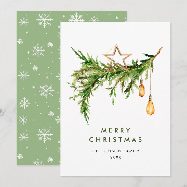 Cartão De Festividades Composição de Natal Elegante da Boêmia (Frente/Verso)