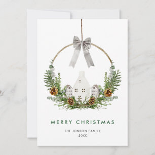 Cartão De Festividades Composição de Natal Elegante Minimalista Boho