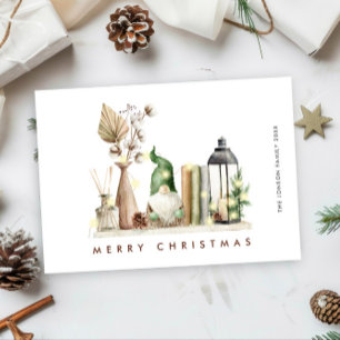 Cartão De Festividades Composição de Natal Neutralista Minimalista