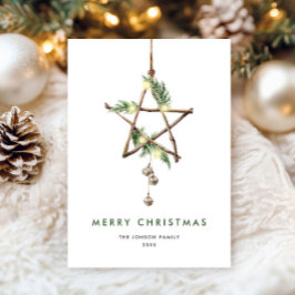 Cartão De Festividades Composição de Natal Neutralista Minimalista