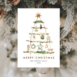 Cartão De Festividades Composição de Natal Neutralista Minimalista