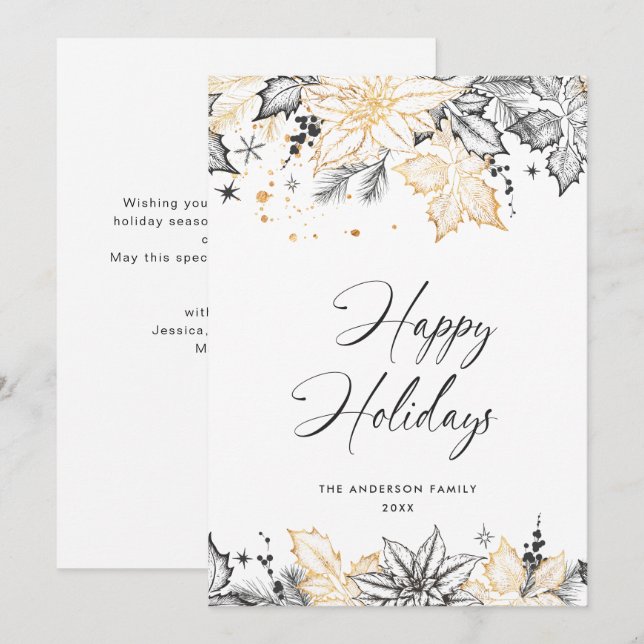 Cartão De Festividades Composição de Natal Neutralista Minimalista (Frente/Verso)