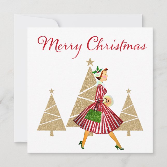 Cartão De Festividades compra de Natal de 1950 (Frente)