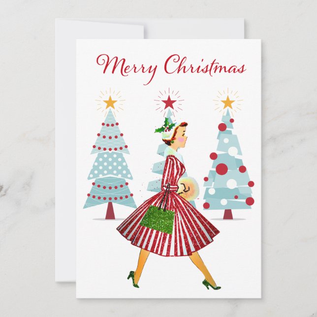 Cartão De Festividades compra de Natal de 1950 (Frente)