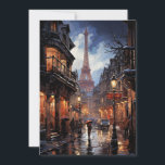 Cartão De Festividades Compra De Natal Em Paris<br><div class="desc">Paris na chuva enquanto compra o Natal.</div>