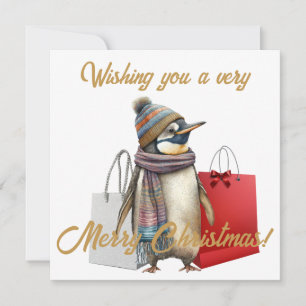 Cartão De Festividades Comprador de Pinguim Festivo Alegria de Natal