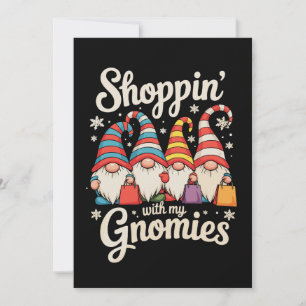 Cartão De Festividades Compras de Natal Com Meus Gnomos Gnome Xmas