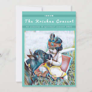 Cartão De Festividades Concerto do Senhor Krishna ISKON