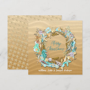 Cartão De Festividades Conchas de Praia Tropical Estrela-do-Mar Dólar de 