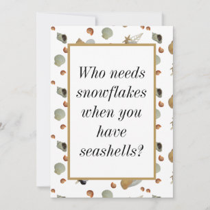 Cartão De Festividades Conchas marítimas praia tropical do mar Natal