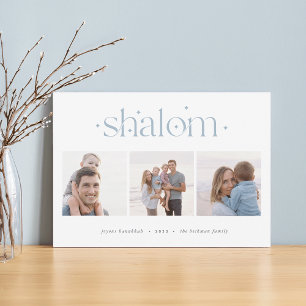 Cartão De Festividades Conexão Iniciada Colagem de Fotos de Hanukkah