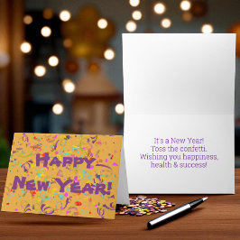 Cartão De Festividades Confetes Coloridos Personalizados Comemorativos Fe