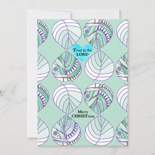 Cartão De Festividades Confie no Senhor Peixe Sai do Natal (Frente)