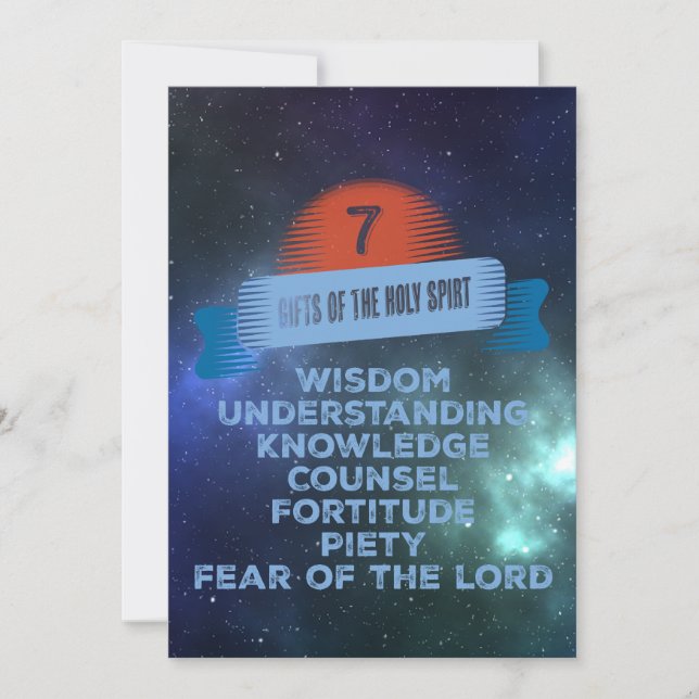 Cartão De Festividades Confirmação 7 Presentes do Espírito Santo (Frente)