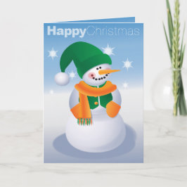 Cartão De Festividades Confortavelmente boneco de neve