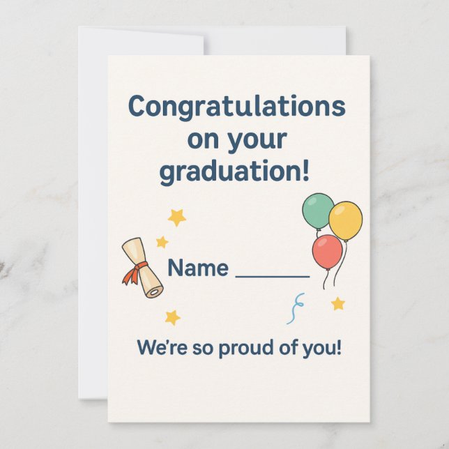 Cartão De Festividades Congratulations Little Graduate! Personalized Kids (Frente)
