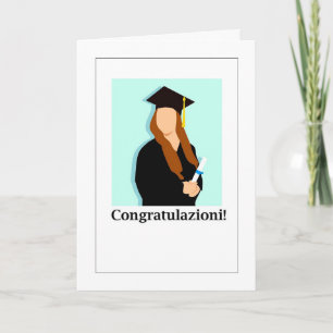 Cartão De Festividades Congratulazioni! - Graduation Cap and Gown