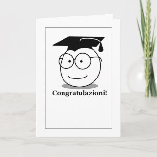 Cartão De Festividades Congratulazioni! - Graduation Emoji