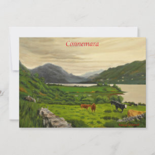 Cartão De Festividades Connemara Ireland Scenical Cattle Fazenda com Cava