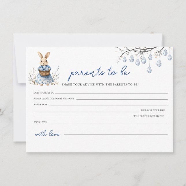 Cartão De Festividades Conselhos de Chá de fraldas de páscoa para a placa (Frente)