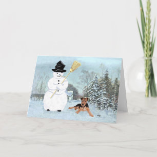 Cartão De Festividades Construa um Boneco de Neve