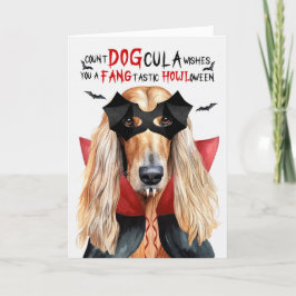 Cartão De Festividades Contagem Engraçada de Cachorro Afegão DOGula Hallo