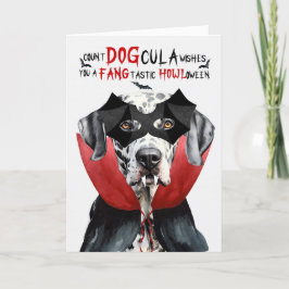 Cartão De Festividades Contagem Funny de Cães Dalmáticos DOGula Halloween
