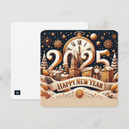 Cartão De Festividades Contagem Regressiva da Paisagem Urbana Dourada