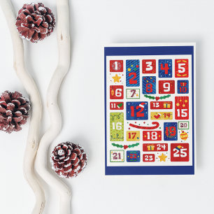 Cartão De Festividades Contagem Regressiva de Natal da Família Calendário