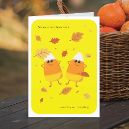 Cartão De Festividades Contando Bênçãos | Queda de milho doce amarelo