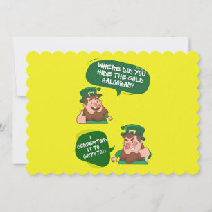 Cartão De Festividades Converterá o Ouro em Crypto Engraçado St Patricks 