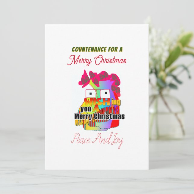 Cartão De Festividades Convicção Para Uma Feliz Alegria Paz De Natal (Em pé/Frente)