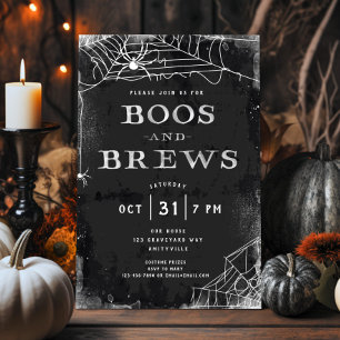 Cartão De Festividades Convidado do Festa de Halloween de Spookweb Vintag