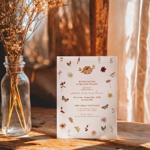 Cartão De Festividades Convidado Rustic Fall Pumpkin Wildflower