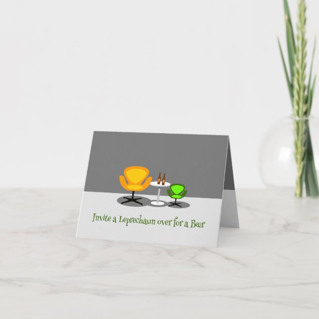 Cartão De Festividades Convidar um Leprechaun (Frente)