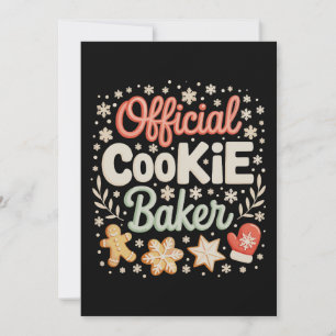 Cartão De Festividades Cookie Oficial Baker Natal Família Baking