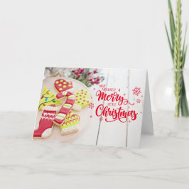 Cartão De Festividades Cookies de Natal Ca e Desejos Quentes Feriados Ca