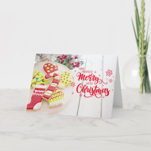 Cartão De Festividades Cookies de Natal Ca e Desejos Quentes Feriados Ca