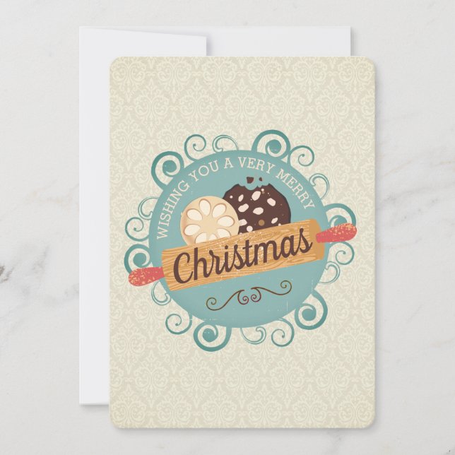 Cartão De Festividades Cookies de Natal fazendo feriado personalizado (Frente)