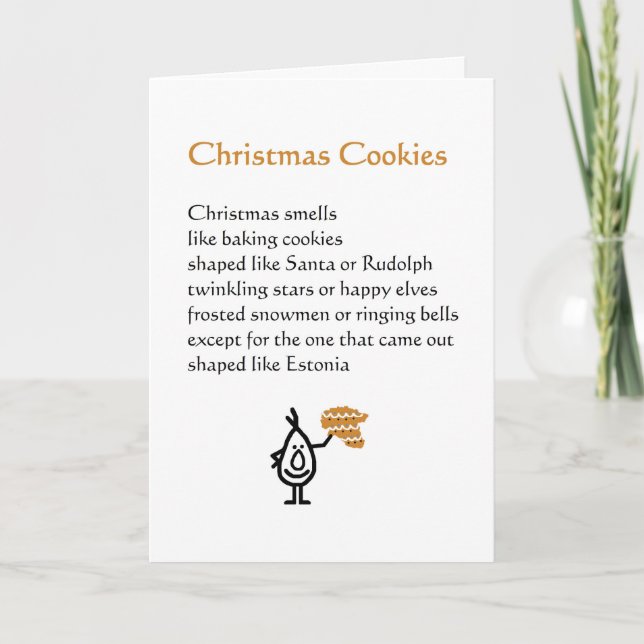 Cartão De Festividades Cookies de Natal - um poema de Natal engraçado (Frente)