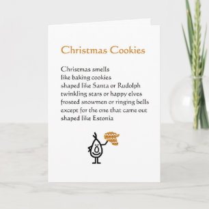 Cartão De Festividades Cookies de Natal - um poema de Natal engraçado
