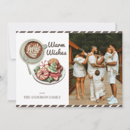 Cartão De Festividades Cookies e Cacau Warn Deseja Foto de Natal