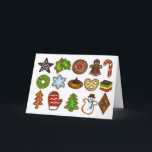 Cartão De Festividades Cookies Natal Árvore Feriada Snowman Sand Tart<br><div class="desc">Criados de uma série de ilustrações marcadoras originais, estes cartões de natal monocromáticos apresentam uma variedade de biscoitos de Natal cozidos frescos, incluindo tartes de areia, biscoitos de açúcar fosco, biscoitos de manteiga de amendoim, coroas ocas e outros biscoitos. Os autocolantes também estão disponíveis. Não vê o que está procurando?...</div>